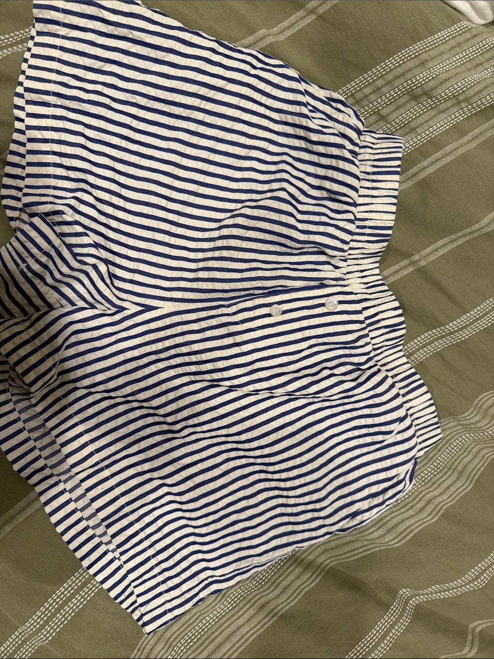 Striped Navy and White Men’s Casual Shorts